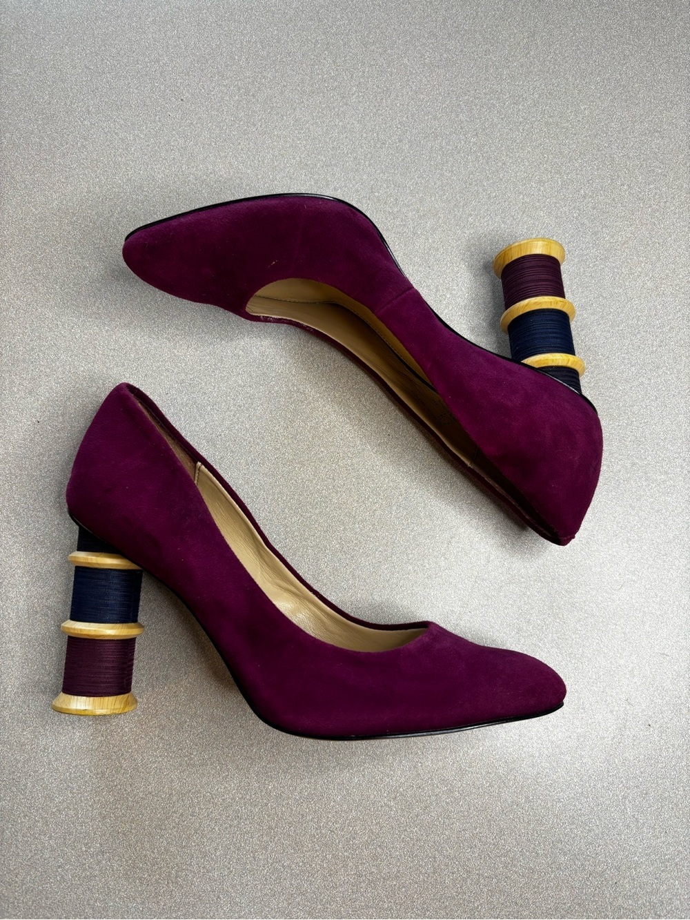 Katy Perry Tashia Plum Suede Pumps with Spool Heel